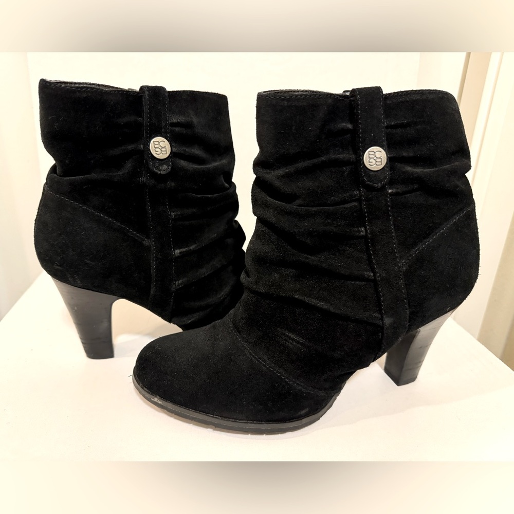 BCBG black heeled booties
